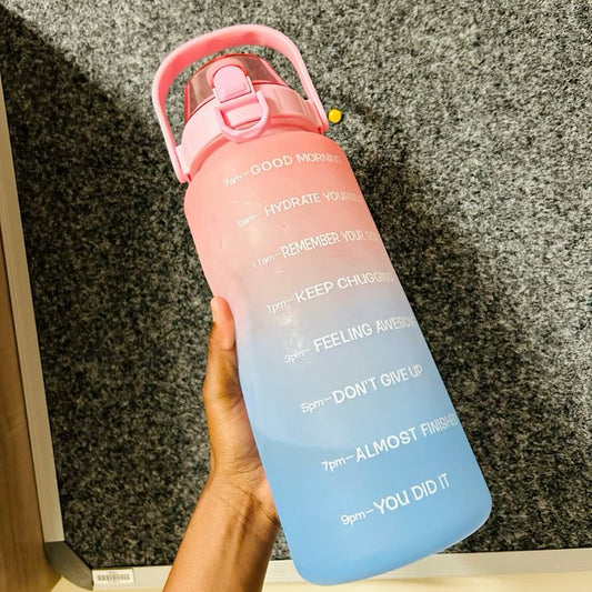 Water Bottles Sipper Bottle For Adults, Kids,Unbreakable Motivational Water Bottle Time Mark Sipper With Straw & Time For Gym Office School Home Water Bottle for Kids